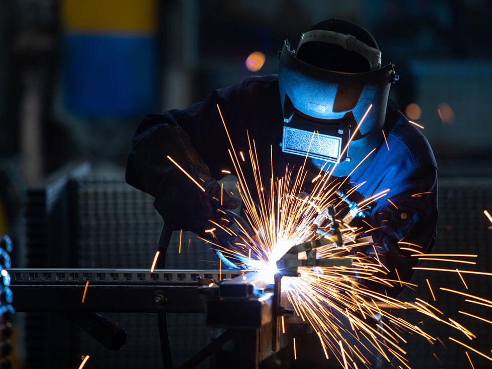 Schweißer bei der Arbeit